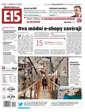 Obálka e-magazínu E15 8.7.2015