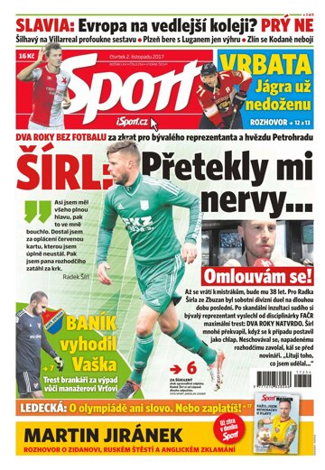 Obálka e-magazínu Sport 2.11.2017