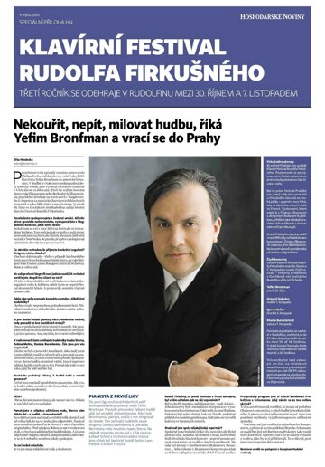 Obálka e-magazínu Hospodářské noviny - příloha 196 - 9.10.2015 Klavirni festival