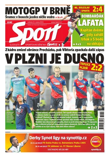 Obálka e-magazínu Sport 15.8.2015
