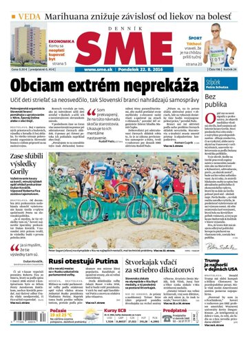 Obálka e-magazínu SME 22.8.2016