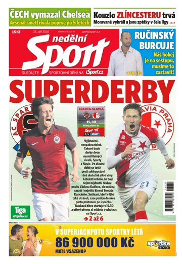 Obálka e-magazínu Nedělní Sport 25.9.2016