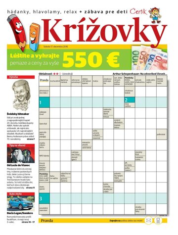 Obálka e-magazínu Krížovky 17.12.2016