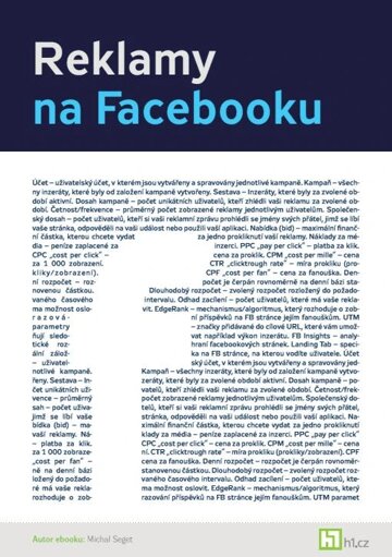 Obálka knihy Reklamy na Facebooku