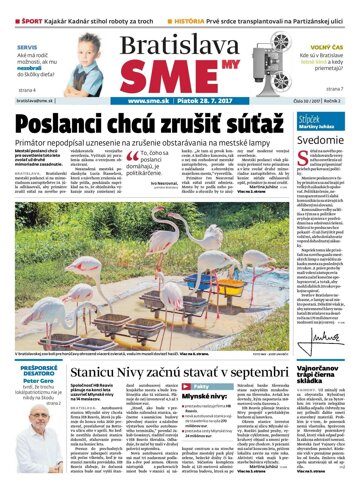 Obálka e-magazínu SME MY Bratislava 28.7.2017