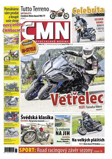 Obálka e-magazínu ČESKÉ MOTOCYKLOVÉ NOVINY 19/2018