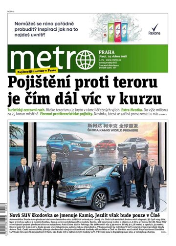 Obálka e-magazínu deník METRO 24.4.2018