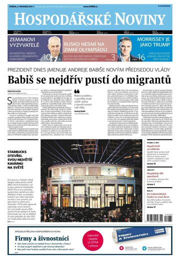 Obálka e-magazínu Hospodářské noviny 235 - 6.12.2017