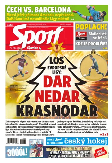 Obálka e-magazínu Sport 15.12.2015