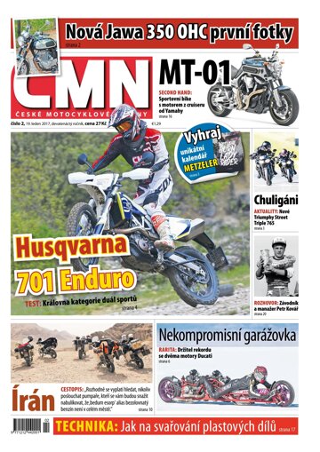 Obálka e-magazínu ČESKÉ MOTOCYKLOVÉ NOVINY 2/2017