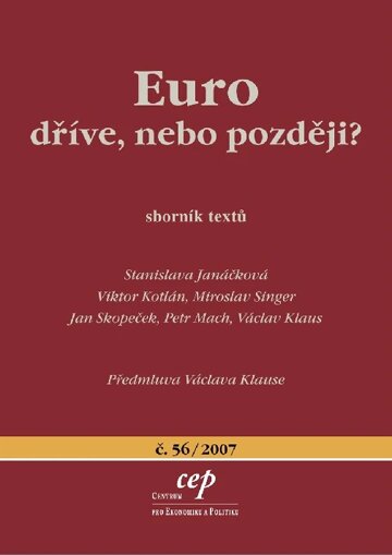 Obálka knihy Euro: dříve, nebo později?
