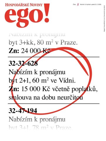 Obálka e-magazínu Hospodářské noviny - příloha Ego! 037 - 21.2.2020 magazín Ego!