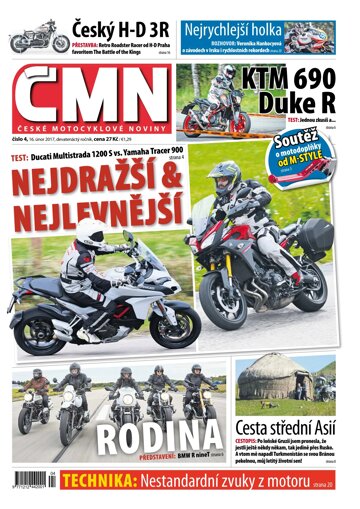 Obálka e-magazínu ČESKÉ MOTOCYKLOVÉ NOVINY 4/2017