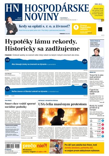 Obálka e-magazínu Hospodárske noviny 26.11.2014