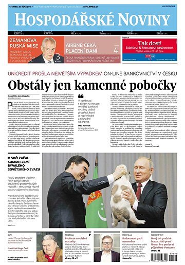 Obálka e-magazínu Hospodářské noviny 197 - 12.10.2017