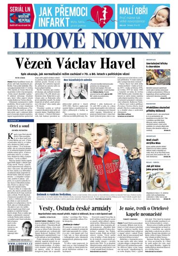 Obálka e-magazínu Lidové noviny 14.11.2015