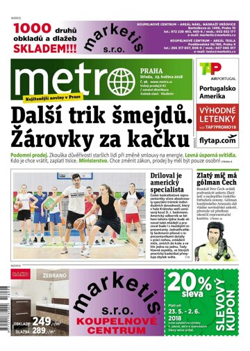 Obálka e-magazínu deník METRO 23.5.2018