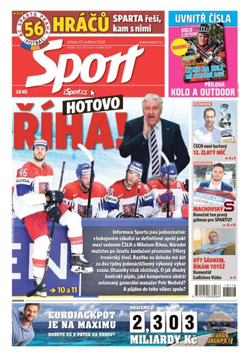 Obálka e-magazínu Sport 23.5.2018