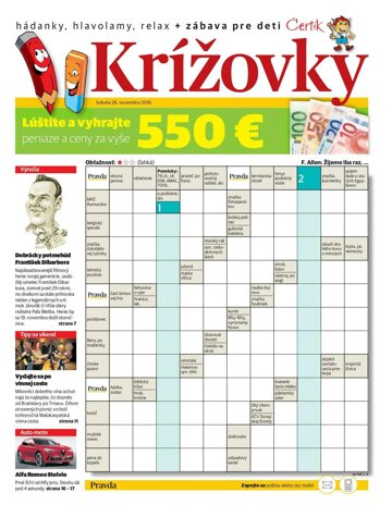 Obálka e-magazínu Krížovky 26. 11. 2016