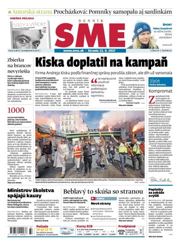 Obálka e-magazínu SME 13.9.2017