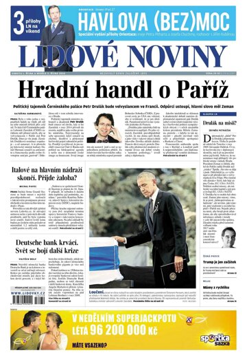 Obálka e-magazínu Lidové noviny 1.10.2016