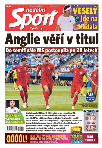 Obálka e-magazínu Nedělní Sport 8.7.2018