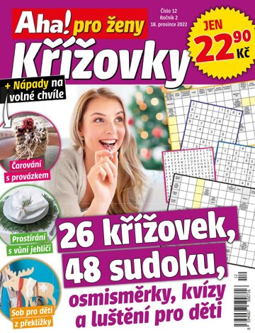 Obálka e-magazínu Aha! pro ženy křížovky 12/2022