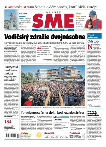 Obálka e-magazínu SME 9.8.2016