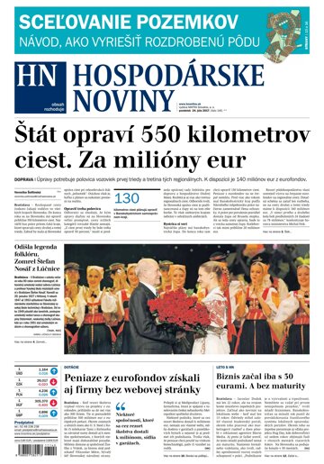 Obálka e-magazínu Hospodárske noviny 24.07.2017