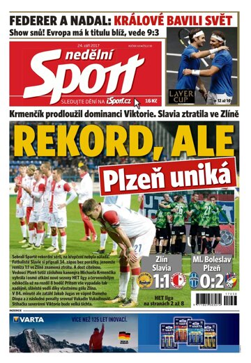 Obálka e-magazínu Nedělní Sport 24.9.2017