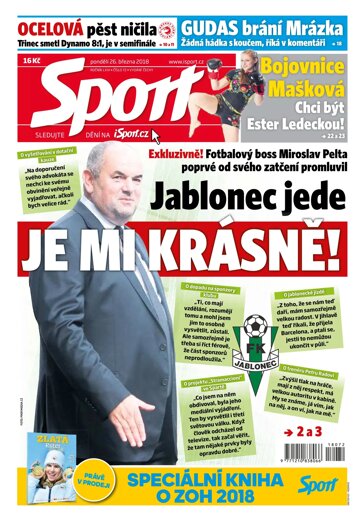 Obálka e-magazínu Sport 26.3.2018