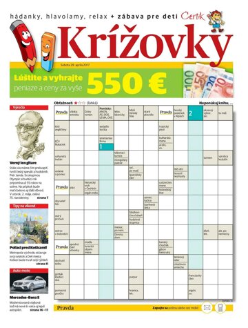 Obálka e-magazínu Krížovky 29. 4. 2017
