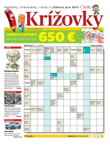 Obálka e-magazínu Krížovky 30. 9. 2017