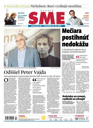 Obálka e-magazínu SME 16.10.2017