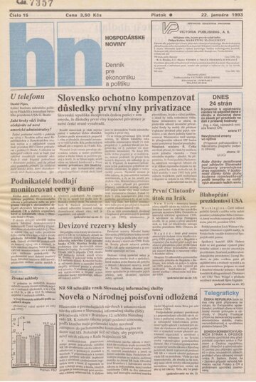Obálka e-magazínu HN_22.1.1993