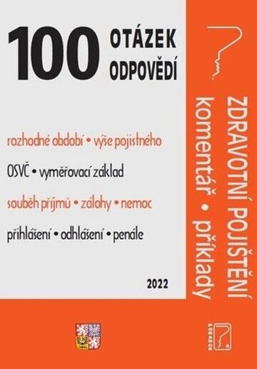 Obálka knihy 100 OaO - Zdravotní pojištění s komentářem a příklady
