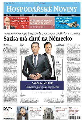 Obálka e-magazínu Hospodářské noviny 064 - 4.4.2016