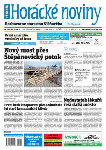 Obálka e-magazínu Horácké Noviny 11/2023