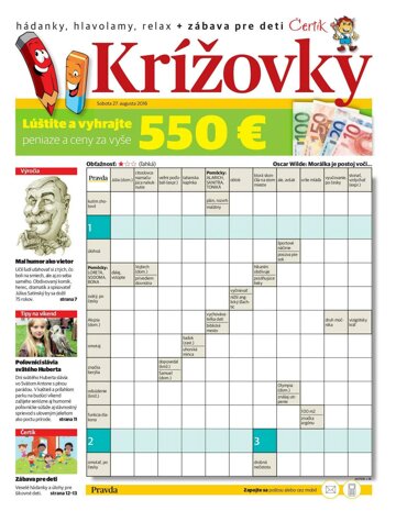 Obálka e-magazínu Krížovky 27.8.2016