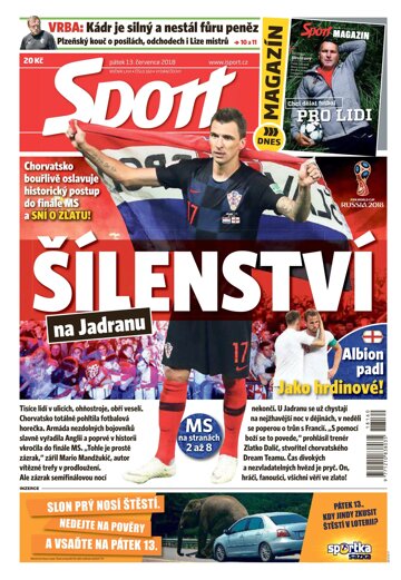 Obálka e-magazínu Sport 13.7.2018