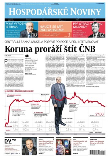 Obálka e-magazínu Hospodářské noviny 139 - 21.7.2015