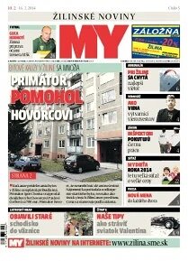Obálka e-magazínu MY Žilinské noviny 10-16.2.2014