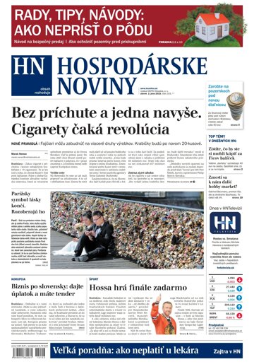 Obálka e-magazínu Hospodárske noviny 2.6.2015ho