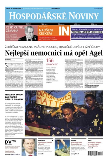 Obálka e-magazínu Hospodářské noviny 230 - 26.11.2014