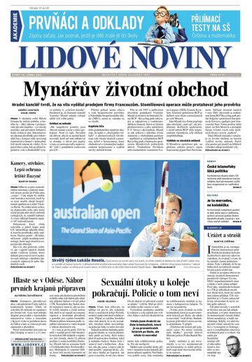 Obálka e-magazínu Lidové noviny 20.1.2015