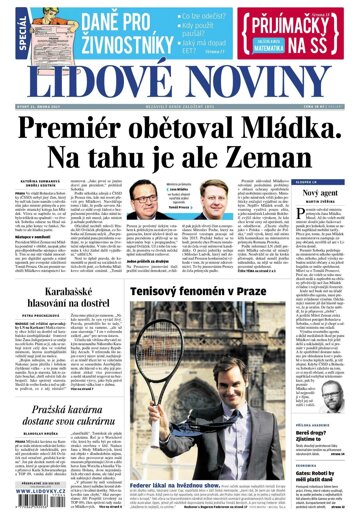 Obálka e-magazínu Lidové noviny 21.2.2017