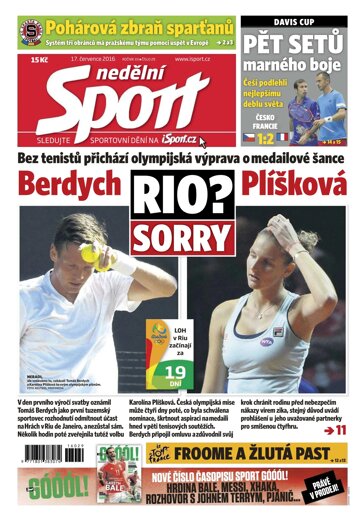 Obálka e-magazínu Nedělní Sport 17.7.2016