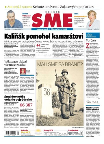 Obálka e-magazínu SME 30.9.2016