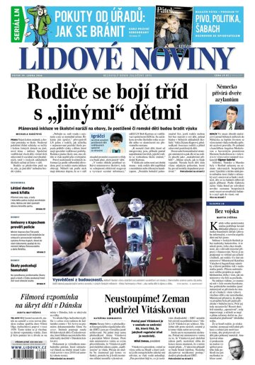 Obálka e-magazínu Lidové noviny 29.1.2016