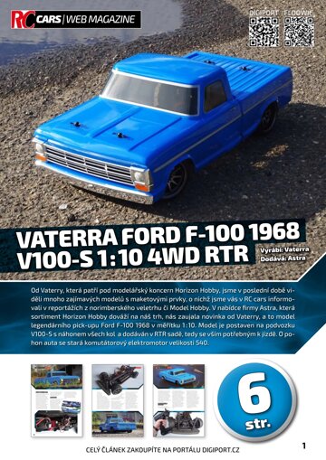 Obálka e-magazínu Vaterra Ford F-100 1968 V100-S 1:10 4WD RTR